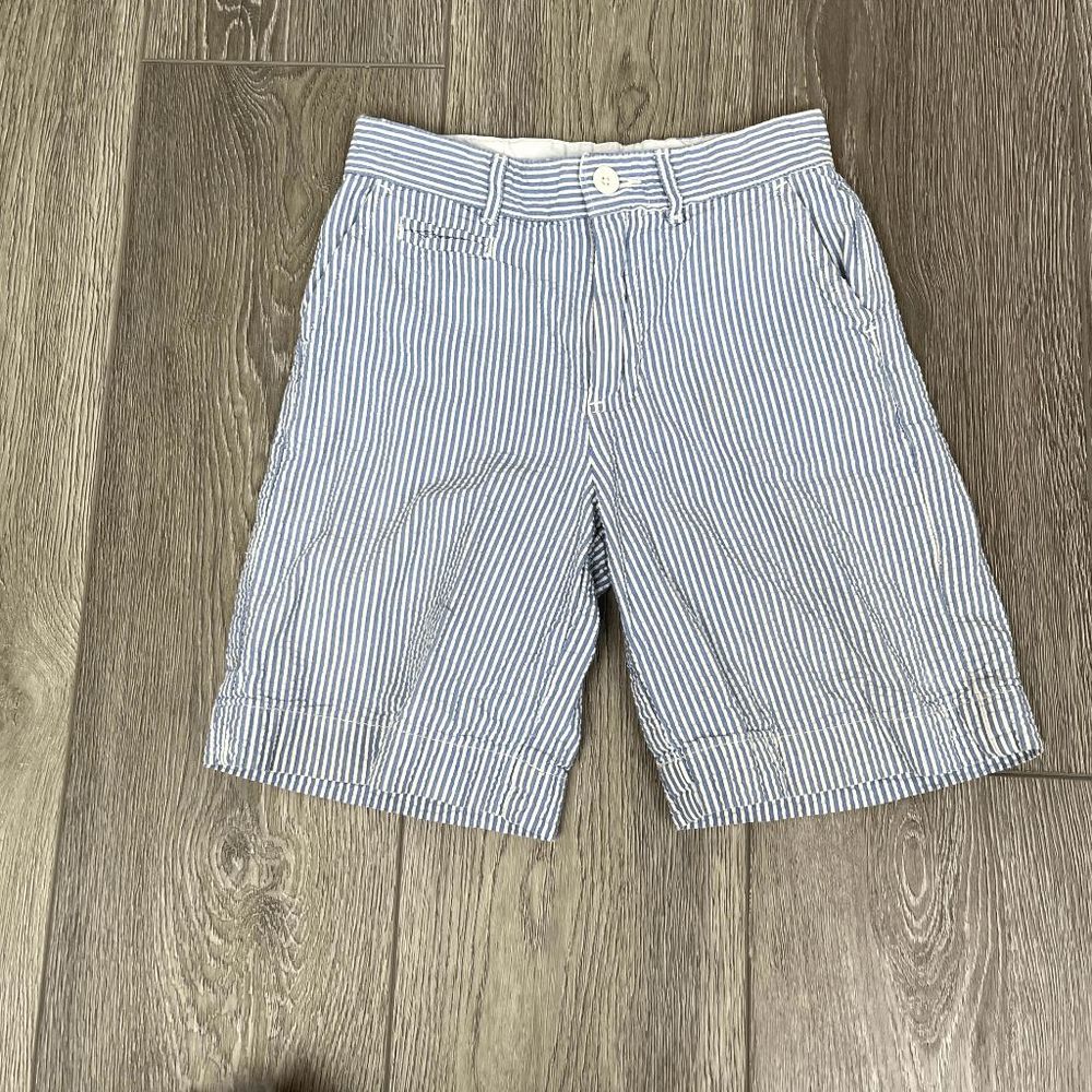 Polo Ralph Lauren 100% Cotton Blue white stripe Shorts Boys size 7